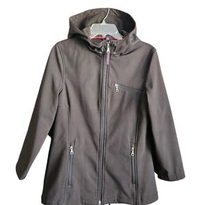 Tommy Hilfiger Women's Jacket Black Soft-Shell Full Zip Hoodie Sz Small
